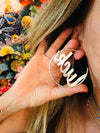 Typographic Hoop Earrings