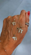 Pave Chai Charm 14K Gold
