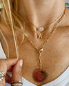 Chunky Link Chain Necklace With Our Bless Coin